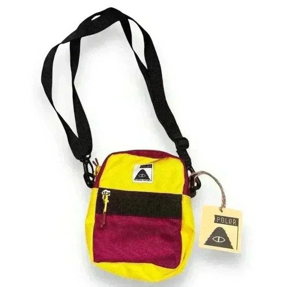 Polar Skate Co. Vince Shoulder Bag Big Boy NWT  Yellow/Burgundy Y2K Casual Baggy - Picture 1 of 11